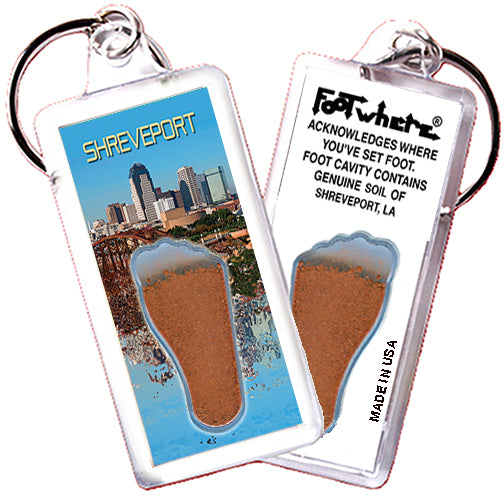 Shreveport FootWhere® Souvenir Keychain. 72 pieces / 6 assorted styles.