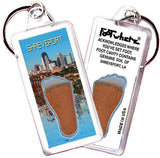 Shreveport FootWhere® Souvenir Key Chain. Made in USA-FootWhere® Souvenirs