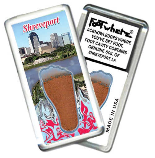 Shreveport FootWhere® Souvenir Magnet. 72 pieces / 6 assorted styles.
