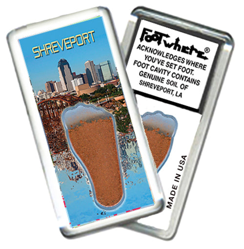 Shreveport FootWhere® Souvenir Magnet. 72 pieces / 6 assorted styles.