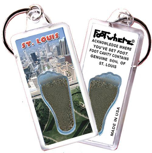 St. Louis FootWhere® Souvenir Keychain. 72 pieces / 6 assorted styles.-FootWhere® Souvenirs