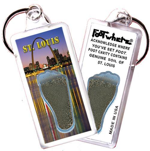 Saint Louis FootWhere® Souvenir Keychain. Made in USA-FootWhere® Souvenirs