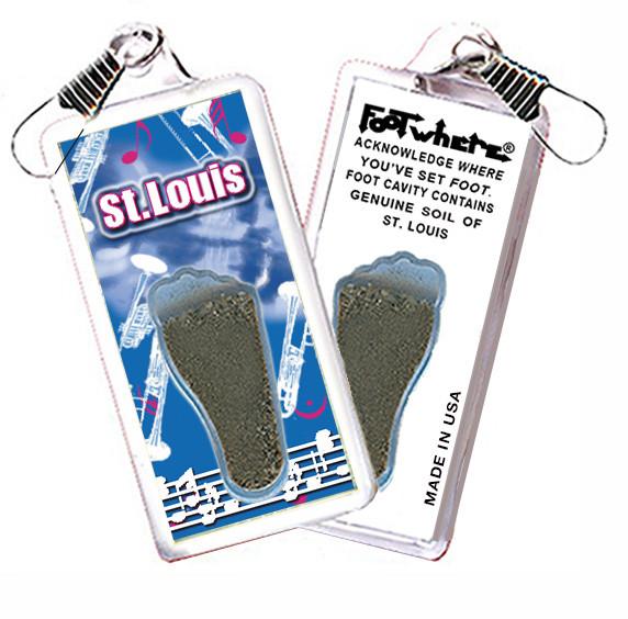 St. Louis FootWhere® Souvenir Zipper-Pull. 72 pieces / 6 assorted styles.-FootWhere® Souvenirs