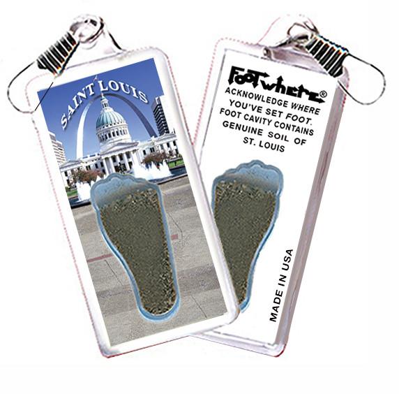 St. Louis FootWhere® Souvenir Zipper-Pull. 72 pieces / 6 assorted styles.-FootWhere® Souvenirs