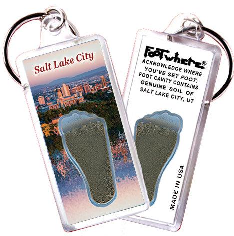 Salt Lake City FootWhere® Souvenir Keychains. 6 Piece Set. Made in USA - FootWhere® Souvenir Shop