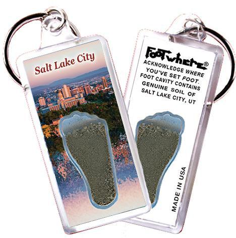 Salt Lake City FootWhere® Souvenir Keychain. Made in USA-FootWhere® Souvenirs