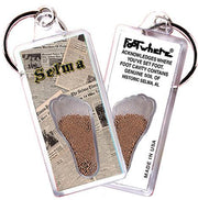 Selma FootWhere® Souvenir Keychains. 6 Piece Set. Made in USA-FootWhere® Souvenirs