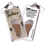 Selma, AL FootWhere® Souvenir Zipper-Pull. Made in USA-FootWhere® Souvenirs