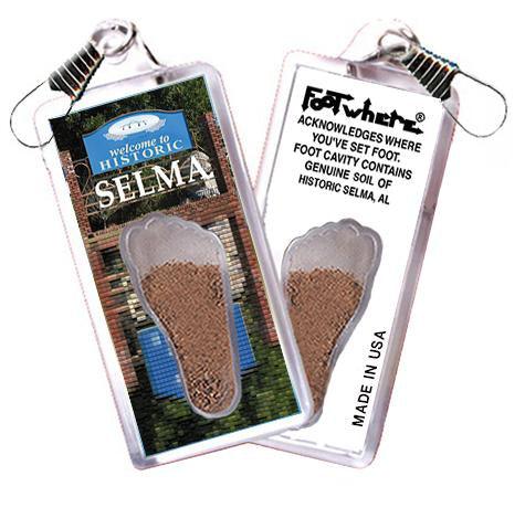 Selma, AL FootWhere® Souvenir Zipper-Pull. Made in USA-FootWhere® Souvenirs