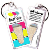 South Padre Island FootWhere® Souvenir Keychain. Made in USA-FootWhere® Souvenirs