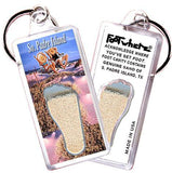 South Padre Island FootWhere® Souvenir Keychain. Made in USA-FootWhere® Souvenirs