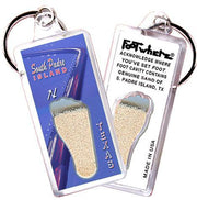 South Padre Island FootWhere® Souvenir Keychain. Made in USA-FootWhere® Souvenirs