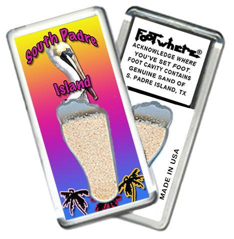 South Padre, TX FootWhere® Souvenir Fridge Magnet. Made in USA-FootWhere® Souvenirs