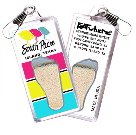 South Padre Island FootWhere® Souvenir Zipper-Pull. 72 pieces/ 6 assorted styles.