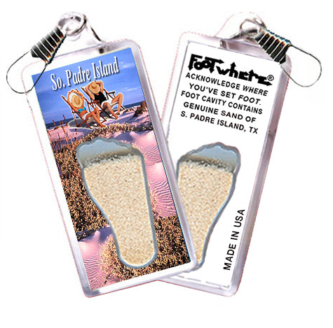 South Padre Island FootWhere® Souvenir Zipper-Pull. 72 pieces/ 6 assorted styles.