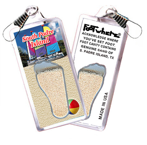 South Padre Island FootWhere® Souvenir Zipper-Pull. 72 pieces/ 6 assorted styles.