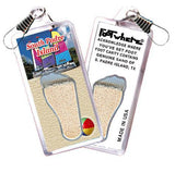 South Padre Island FootWhere® Souvenir Zipper-Pull. Made in USA-FootWhere® Souvenirs
