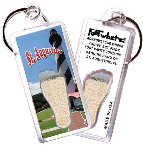 St. Augustine FootWhere® Souvenir Keychain. Made in USA-FootWhere® Souvenirs