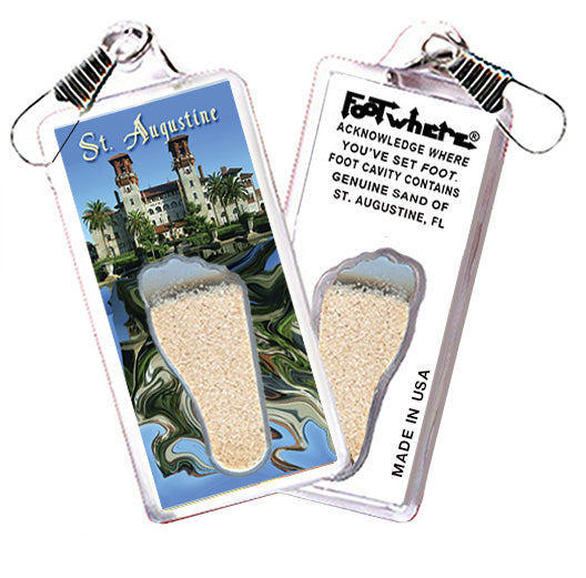 St. Augustine FootWhere® Souvenir Zipper-Pull. 72 pieces / 6 assorted styles.