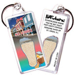 Load image into Gallery viewer, St. Croix FootWhere® Souvenir Keychains. 6 Piece Set. Made in USA - FootWhere® Souvenir Shop
