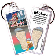 St. Croix, V.I. FootWhere® Souvenir Key Chain. Made in USA-FootWhere® Souvenirs