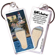 St. Croix, V.I. FootWhere® Souvenir Key Chain. Made in USA-FootWhere® Souvenirs