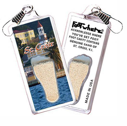 St. Croix, U.S.V.I. FootWhere® Souvenir Zipper-Pull. Made in USA-FootWhere® Souvenirs