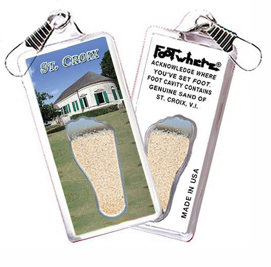 St. Croix, U.S.V.I. FootWhere® Souvenir Zipper-Pull. 72 pieces/6 assorted styles.-FootWhere® Souvenirs