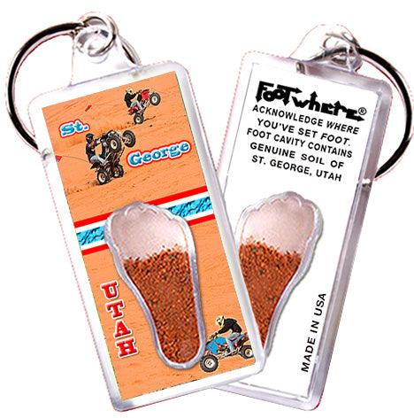 St. George FootWhere® Souvenir Keychains. 6 Piece Set. Made in USA - FootWhere® Souvenir Shop