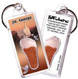 St. George, UT FootWhere® Souvenir Keychain. Made in USA-FootWhere® Souvenirs