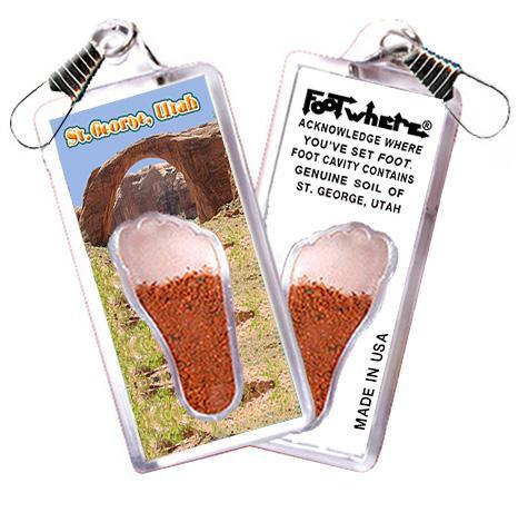 St. George, UT FootWhere® Souvenir Zipper-Pull. Made in USA-FootWhere® Souvenirs