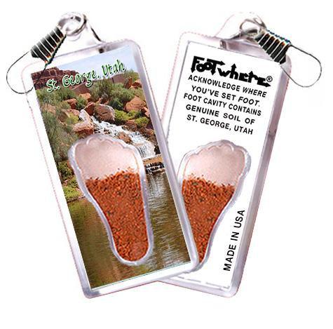 St. George, UT FootWhere® Souvenir Zipper-Pull. Made in USA-FootWhere® Souvenirs