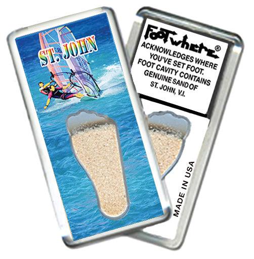 St. John FootWhere® Souvenir Fridge Magnets. 6 Piece Set. Made in USA - FootWhere® Souvenir Shop
