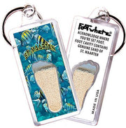 Sint Maarten FootWhere® Souvenir Keychain. Made in USA-FootWhere® Souvenirs
