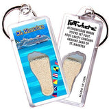 Sint Maarten FootWhere® Souvenir Keychain. Made in USA-FootWhere® Souvenirs