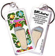 Sint Maarten FootWhere® Souvenir Keychain. Made in USA-FootWhere® Souvenirs