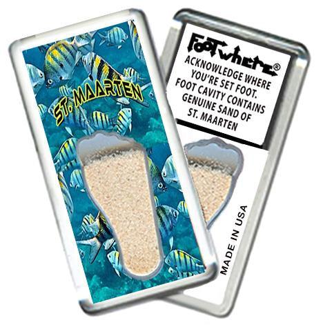 Sint Maarten FootWhere® Souvenir Fridge Magnet. Made in USA-FootWhere® Souvenirs