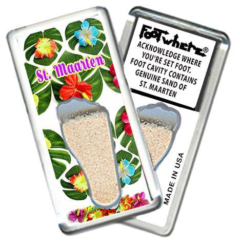Sint Maarten FootWhere® Souvenir Fridge Magnet. Made in USA-FootWhere® Souvenirs