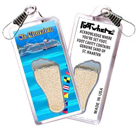 Sint Maarten FootWhere® Souvenir Zipper-Pull. Made in USA-FootWhere® Souvenirs