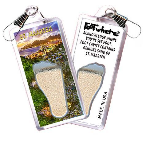 Sint Maarten FootWhere® Souvenir Zipper-Pull. Made in USA-FootWhere® Souvenirs