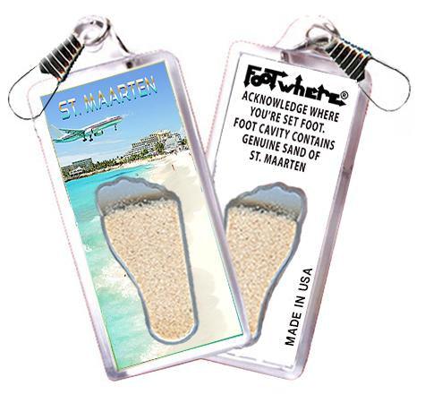 Sint Maarten FootWhere® Souvenir Zipper-Pull. Made in USA-FootWhere® Souvenirs