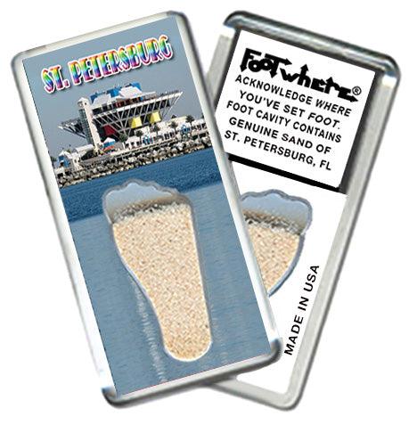 St. Petersburg, FL FootWhere® Souvenir Fridge Magnets. 6 Piece Set. Made in USA - FootWhere® Souvenir Shop