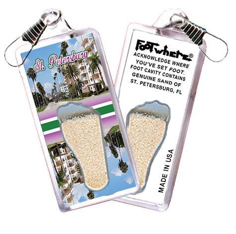 St. Petersburg, FL FootWhere® Souvenir Zipper-Pull. 6 Piece Set. Made in USA - FootWhere® Souvenir Shop