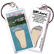 St. Thomas FootWhere® Souvenir Keychains. 6 Piece Set. Made in USA - FootWhere® Souvenir Shop