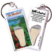 St. Thomas, V.I. FootWhere® Souvenir Key Chain. 72 pieces/6 assorted styles.-FootWhere® Souvenirs