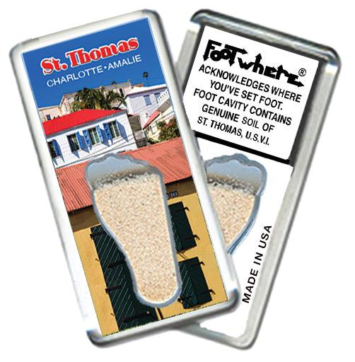 St. Thomas FootWhere® Souvenir Fridge Magnets. 6 Piece Set. Made in USA - FootWhere® Souvenir Shop