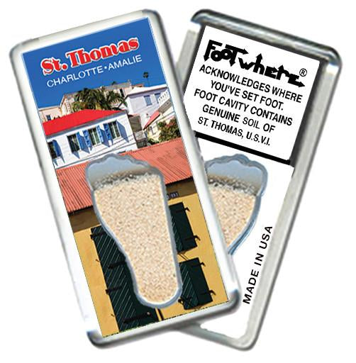 St. Thomas, V.I. FootWhere® Souvenir Magnet. 72 pieces/6 assorted styles.