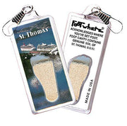 St. Thomas, V.I. FootWhere® Souvenir Zipper-Pull. Made in USA-FootWhere® Souvenirs