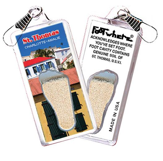 St. Thomas, V.I. FootWhere® Souvenir Zipper-Pull. 72 pieces/6 assorted styles.-FootWhere® Souvenirs