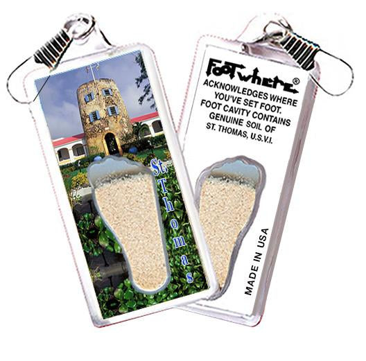 St. Thomas, V.I. FootWhere® Souvenir Zipper-Pull. 72 pieces/6 assorted styles.-FootWhere® Souvenirs